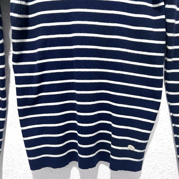 Ralph Lauren Blue and White Cowl Neck Sweater L - Picture 4 of 7
